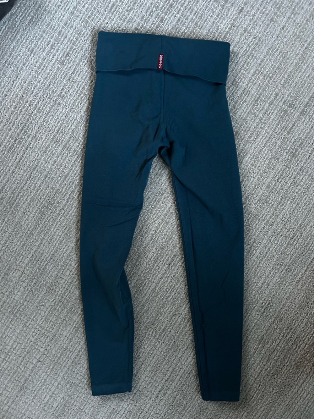 Hard Tail Dark Teal Fold-Over Waist Leggings